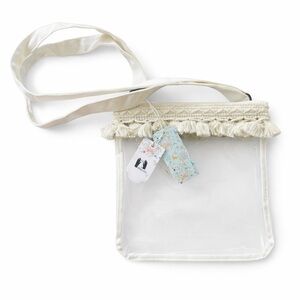 Clear Crossbody Bag with Fringe Trim